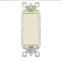 Leviton Decora 15 Amp Single-Pole AC Quiet Switch, Light Almond (10-Pack) 5601-2TM.