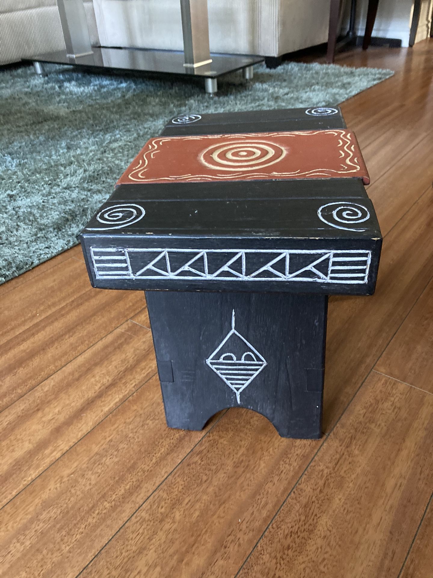 Wooden Handmade carved Step stool