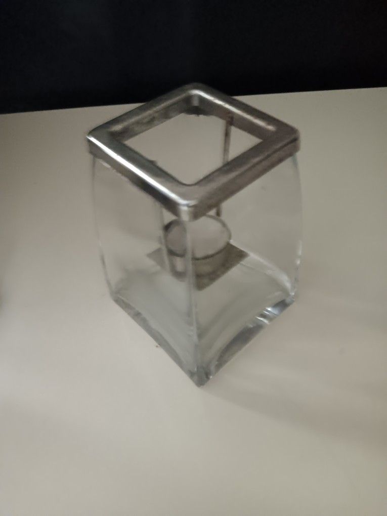Pier 1 Metal & Glass Tea Light Candle Holder.