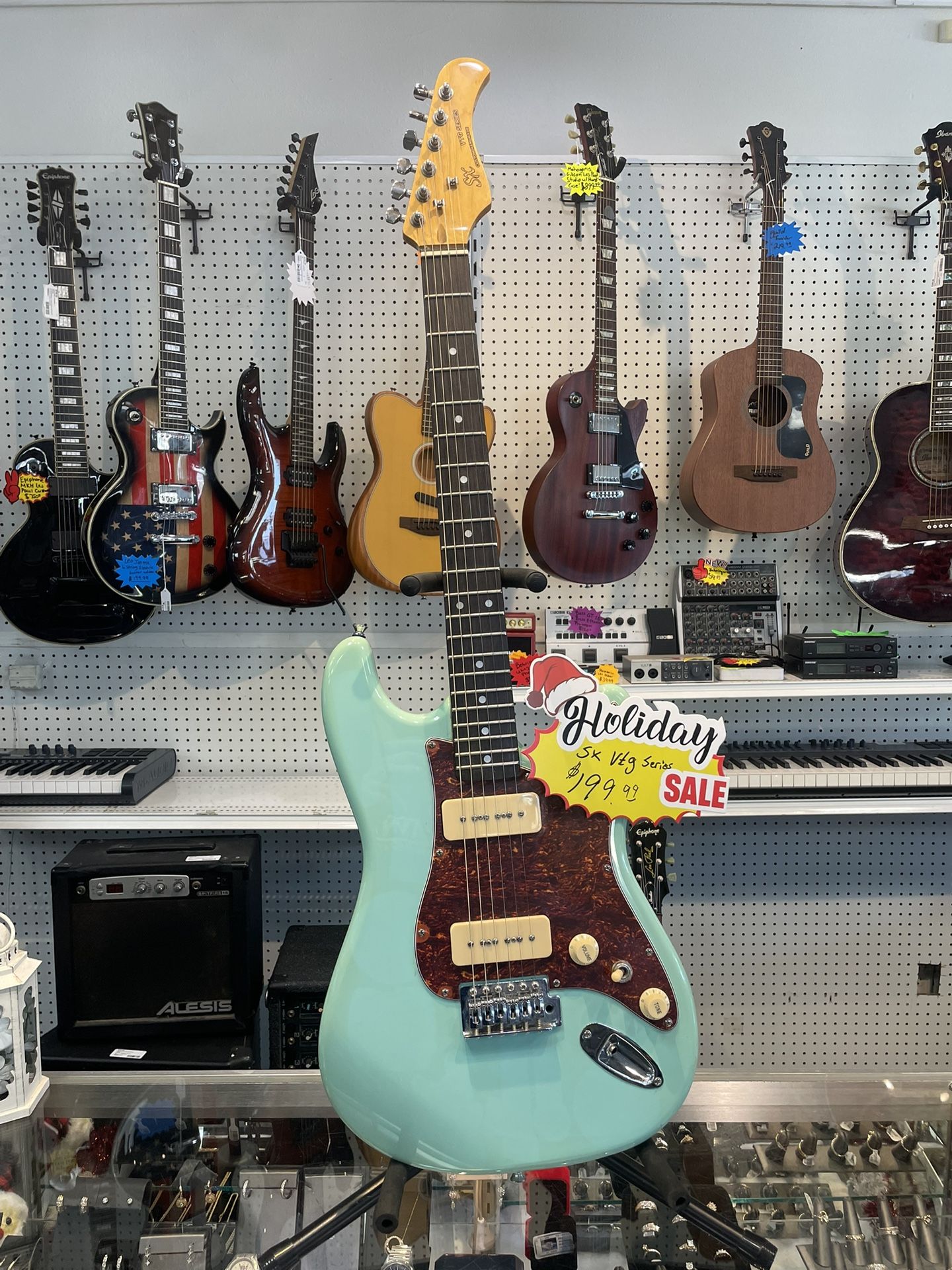 SX VTG Teal 6 String Guitar 