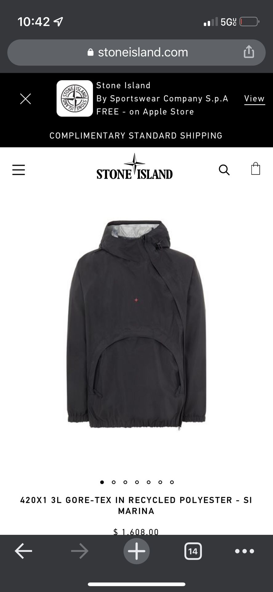 Stone island -420X1 3L GORE-TEX IN RECYCLED POLYESTER - SI MARINA