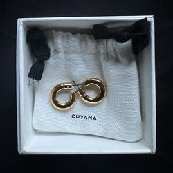 Gold Cuyana Bar Jacket Earrings 