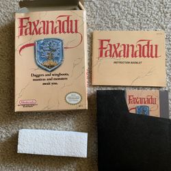 Faxanadu NES Game. Complete In Box 