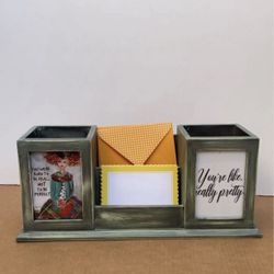 Rustic mail desk organizer