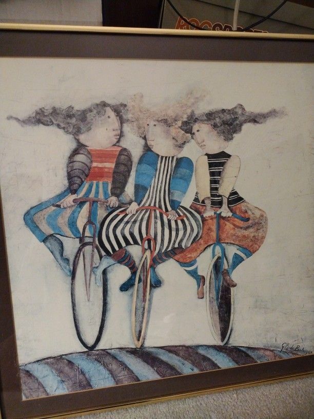 Graciela Rodo Boulanger "Holiday on Wheels" Lithograph Signed Custom Framed Art