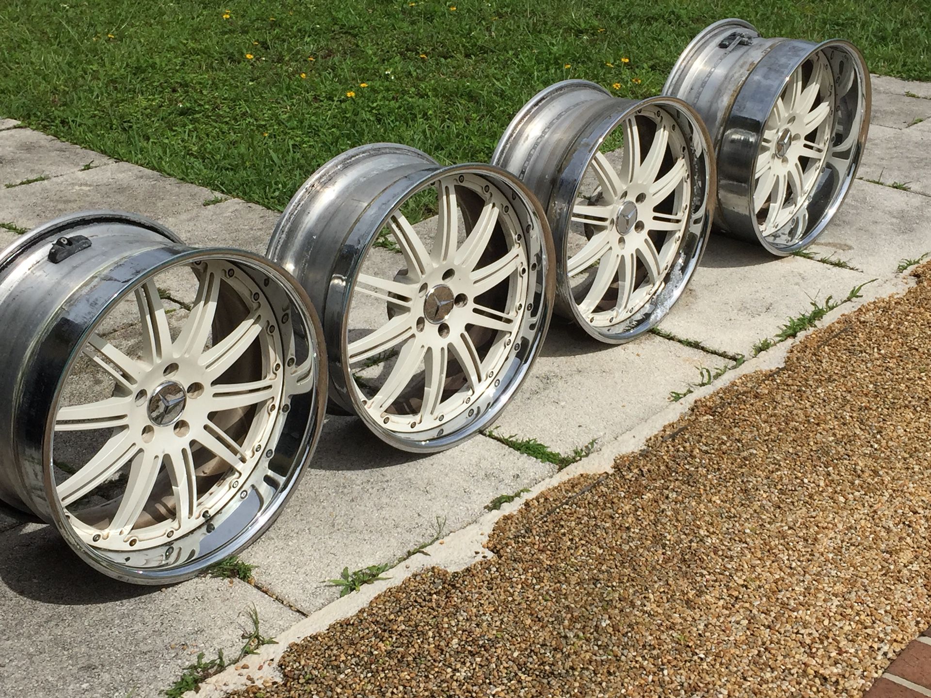 5x112 20” Marion MR2 Deep dish 3 piece forged staggered Custom manufactured for Mercedes S class and CLS and SL