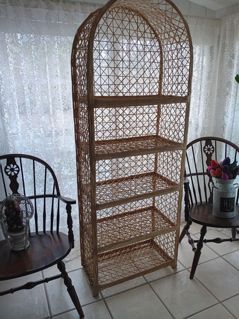 Mid Century Russell Woodard Spun Fiberglass Etagere Bookcase