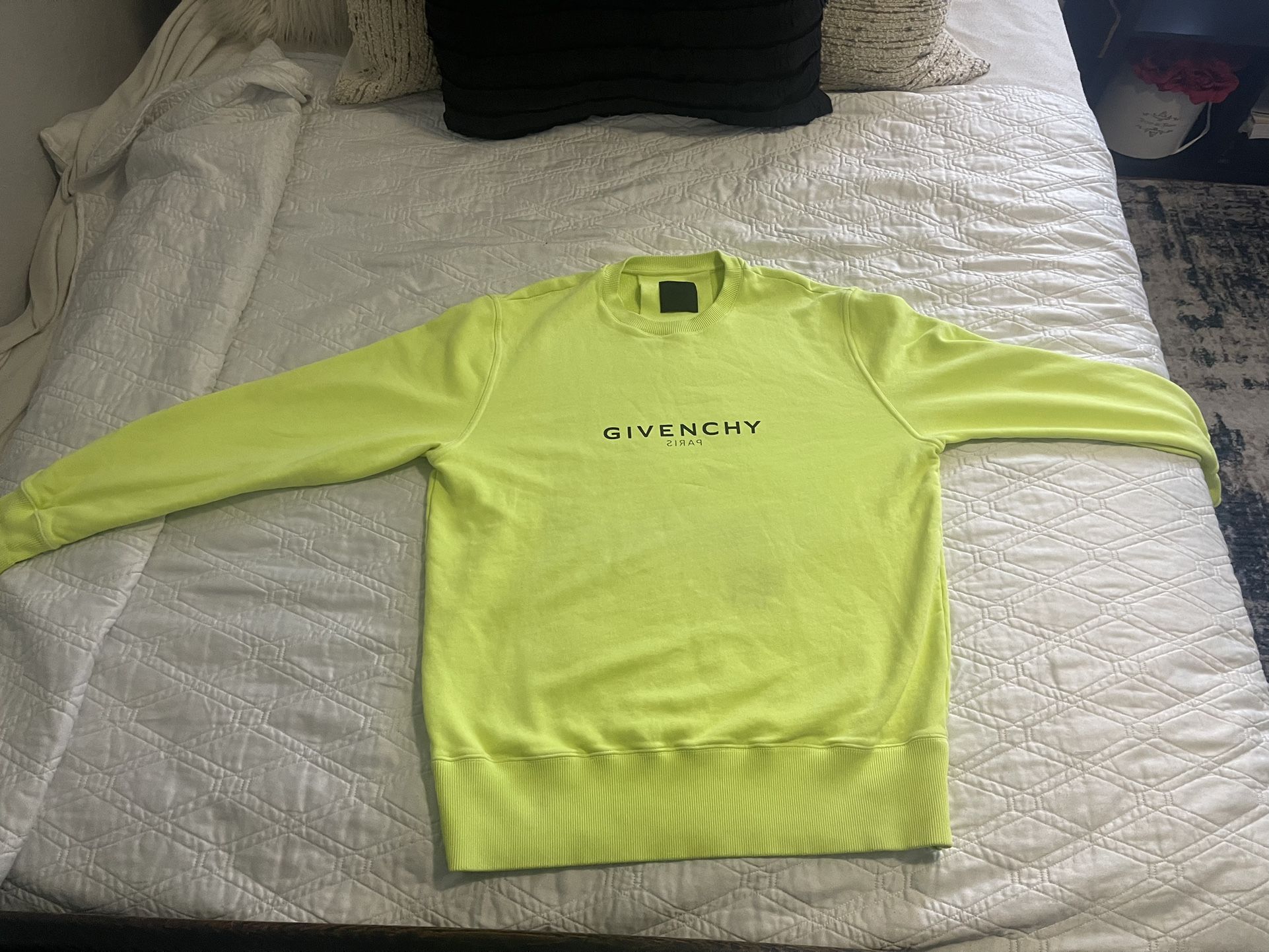 Givenchy Reverse Logo Print Neon Sweatshirt