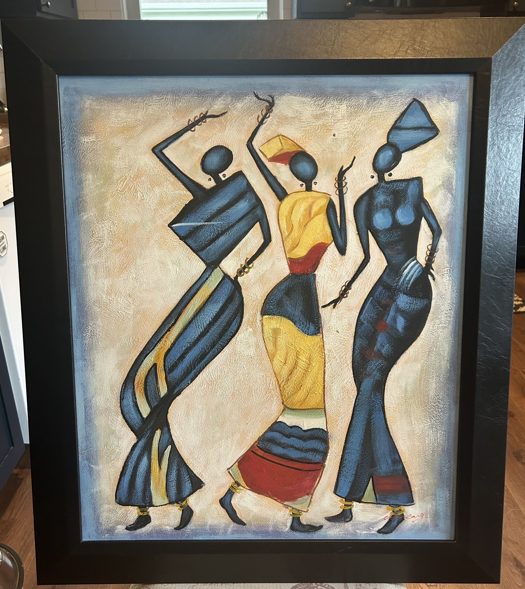 Framed African Dance/Women Artwork