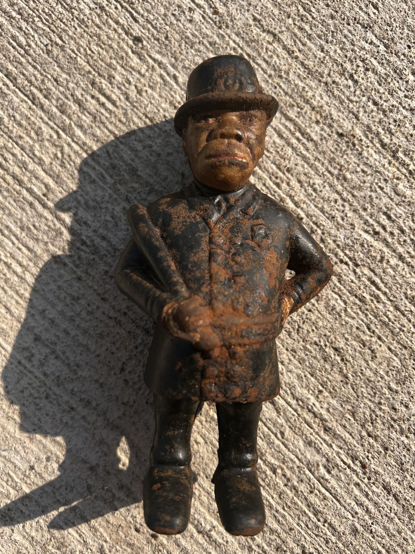 Old Metal Police Officer Coin Bank