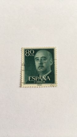 1954 Espana Stamp - Franco 80 CTS Postage Stamp 