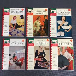 Lot of 6 Vintage Singer Sewing Machine Library Comb Bound Books