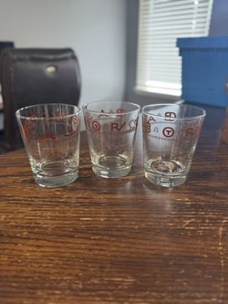 Vintage Libbey Westward Ho Rocks glasses - 4"