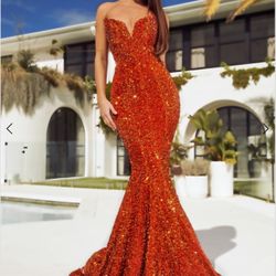 Red Sequin Formal Gown 
