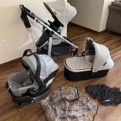 Uppababy Cruz V2 Stroller and Car seat And Bassinet 