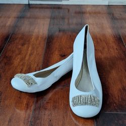Kate Spade New York White Rhinestones Ballet Flat Size 7.5