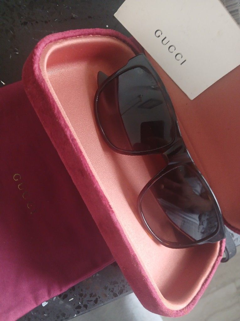 GUCCI Sunglasses GG0010s Tortiose Gray