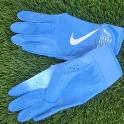 Brand New Nike Alpha Varsity Diamond Baseball Batting Gloves Carolina Blue White Youth Kids Size Large