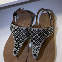 Sparkly Flat Sandals – Brand New Never Worn!