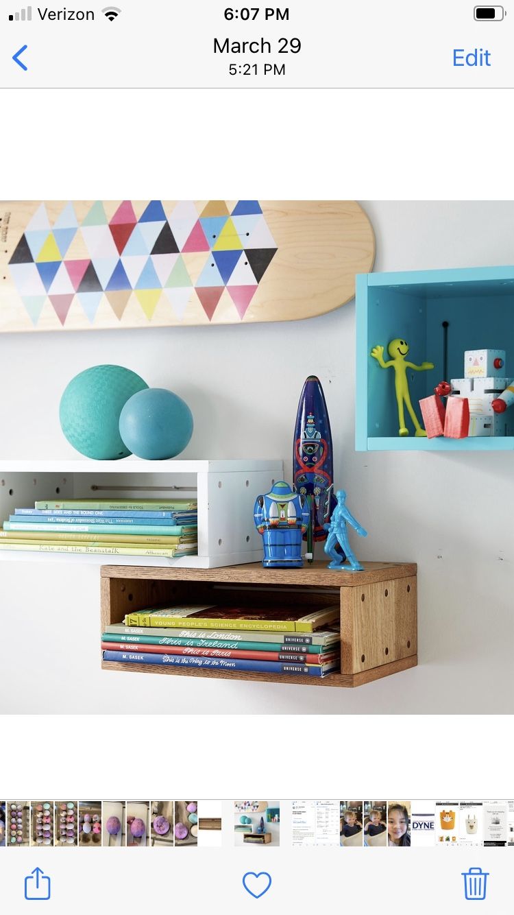 Crate & Kids/ Land Of Nod - Wood Cubby Narrow Wall Shelf. 14.5” L x 6” H x 8.75” D