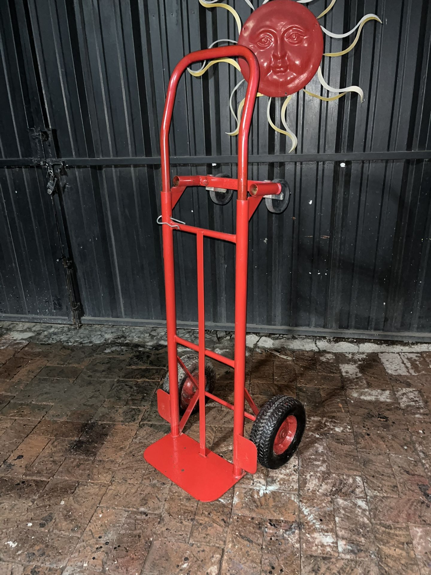 2in1 Red Hand-Truck Dolly w/ 9”inch Rubber Tires