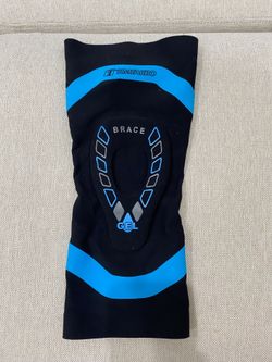 TIMTAKBO Gel Knee Brace Compression Sleeve Support Black Blue (Single)