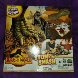 NWT Jurassic World Board Game Dinosaur Dominion "STOMP N’ SMASH" Kinetic Sand