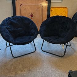 Two Collapsible Round Soft Chairs