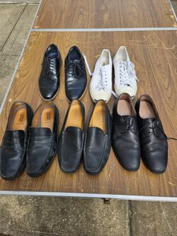 5 mens  brand name leather shoes size 9 and 9.5