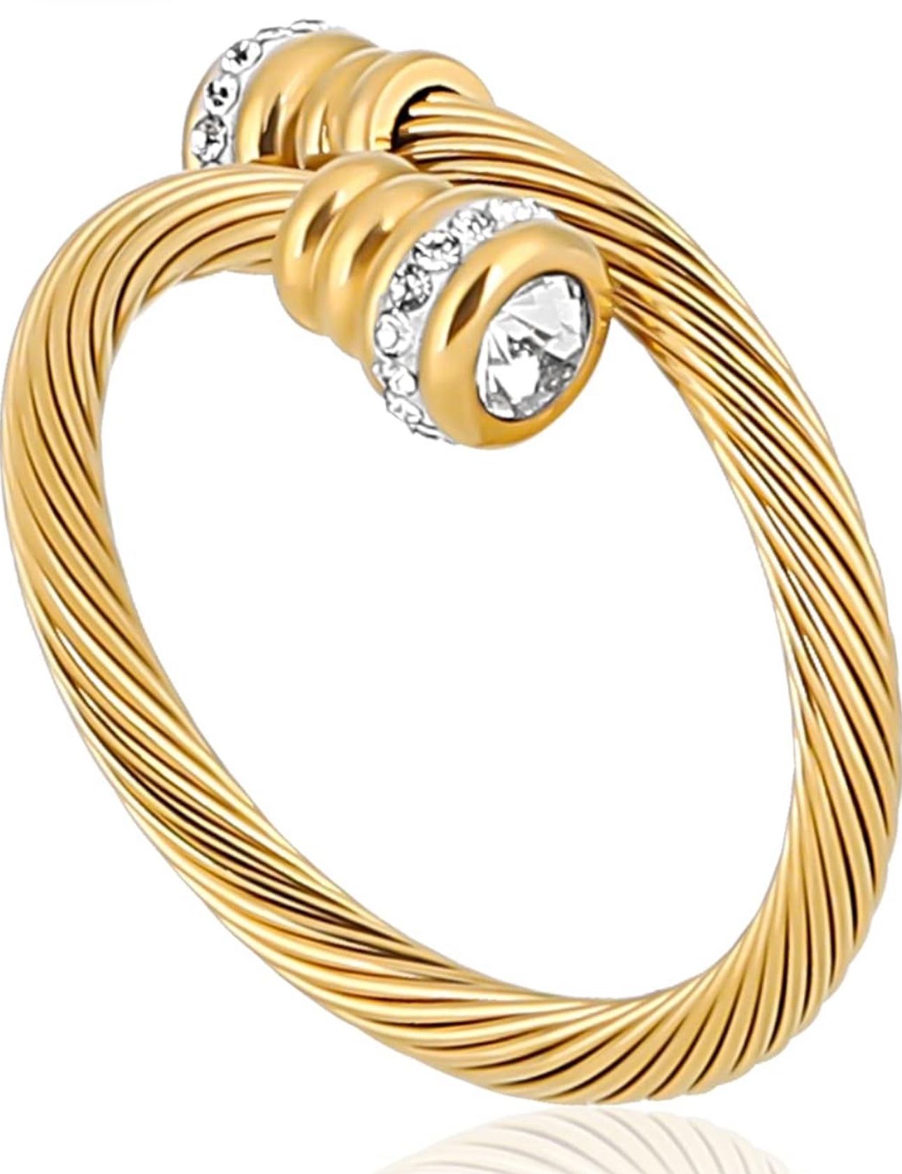 Cable Ring, a Cuff Pearl Ring Designed to Fit Finger Circumference Between 70mm-90mm