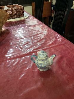 Miniature Blue and White Ceramic Teapot for decorating
