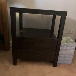 Wooden end Table With 2 Drawers