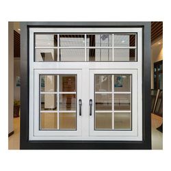White Aluminum Casement Window with Grilles