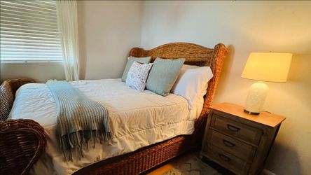 Queen bed frame from Z Gallerie and mattress  from Costco