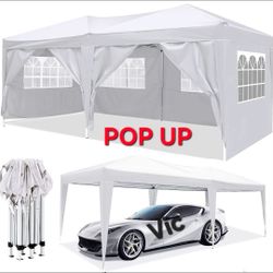10'x20' EZ Pop Up Canopy Tent, Folding Outdoor Party Wedding Event Tent with 6 Removable Sidewalls for Parties Camping Wedding