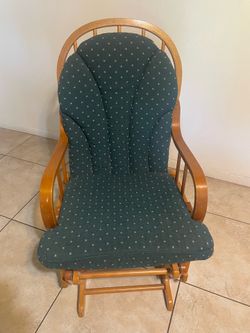 Glider rocking chair green/wood used