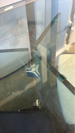 Large Clear Glass Panel with Metal Stand