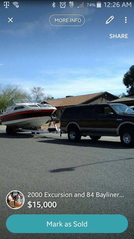 2000 ford excursion and 1984 Bayliner cabin cruiser