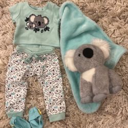 American Girl Doll Kira Bailey Koala Pajama Set With Koala Plush Stuffed Animal GOTY 2021