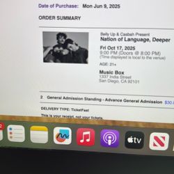 2 Tickets To Nation Of Language- Tonight! Music Box