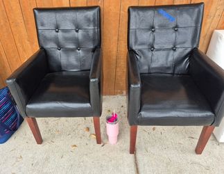 2 leather chairs