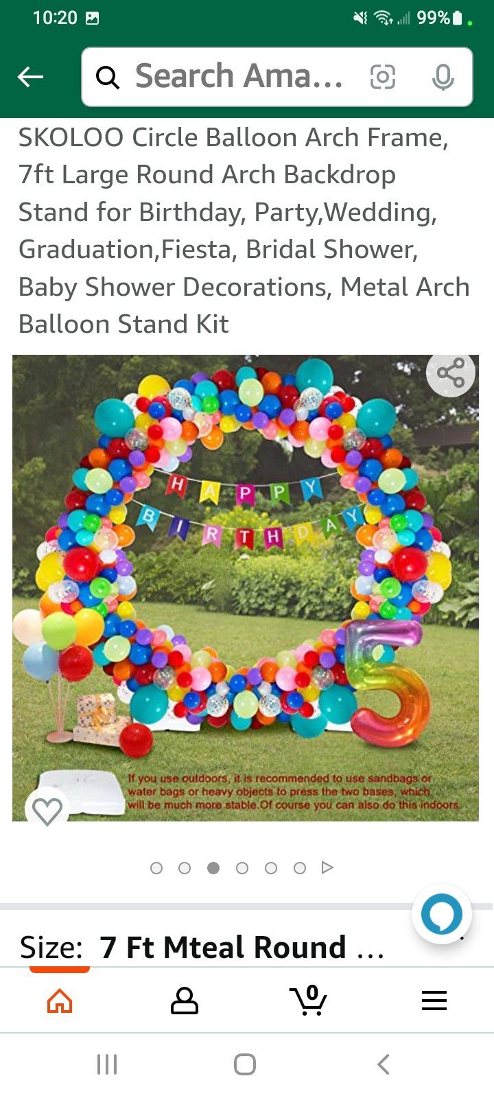 Large Circle Balloon Arch Backdrop Frame Stand 7ft
