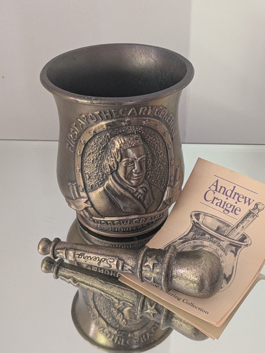 vintage 1987 Schering metal Mortar and Pestle 25th Edition Andrew Craigie