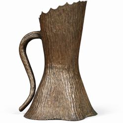 Italian Hammered Brass Tree Trunk Umbrella Stand by Egidio Casagrande, c.1950's - Delivery Available
