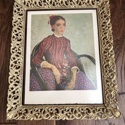Vintage Van Gogh Print in Vintage Gold Metal Frame