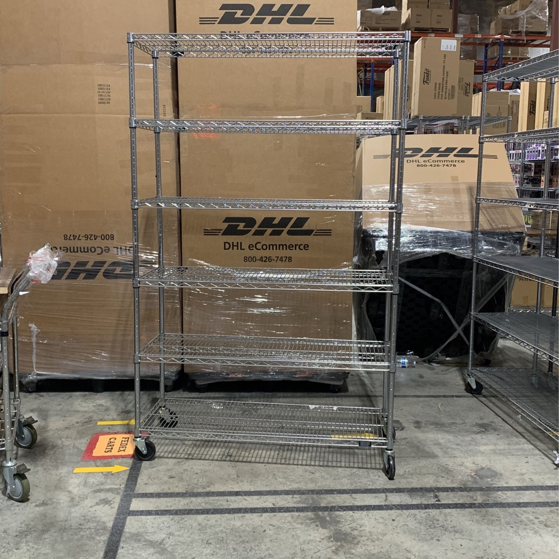 Wire Shelving Racking Unit On Wheels (6 Shelves)— MANY AVAILABLE