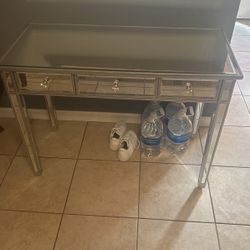 Mirrored Glass Makeup Table