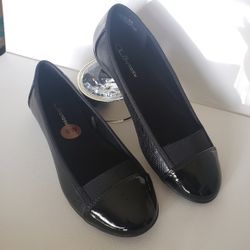 'C L' BY LAUNDRY Black Flats 🖤 Size 8W New W/O Tag
