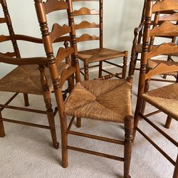 6 Basket Cane Seat Chairs