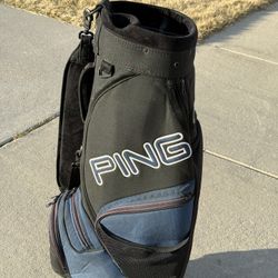 PING GOLF BAG Cart Staff Black & Blue 6 way top 